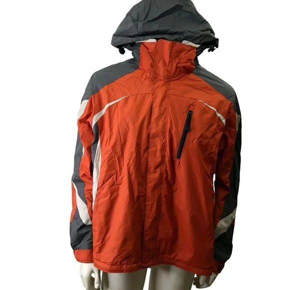 CHAPS MEN'S WATER RESISTANT FLEECE-LINED‎ HOODED JACKET /COAT LG NWT